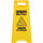 Genuine Joe Universal Graphic Wet Floor Sign - Print/Message ''Wet Floor'' - Foldable - Yellow - 3 / Bundle