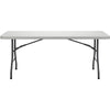 Lorell Extra-Capacity Ultra-Lite Folding Table - Light Gray Top - Dark Gray Base - 750 lb Capacity x 96'' Table Top Width x 30'' Table Top Depth - 29.25'' Height - Gray - High-density Polyethylene (HDPE)