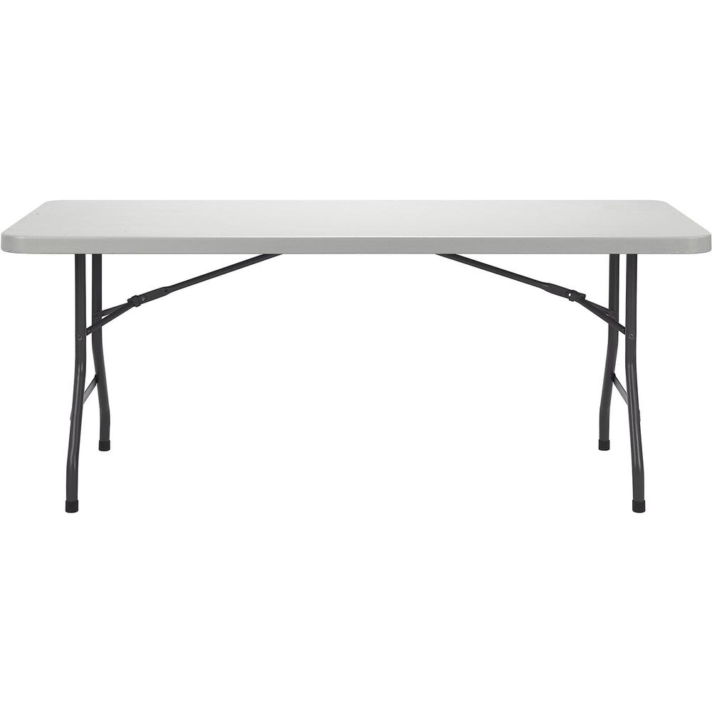 Lorell Extra-Capacity Ultra-Lite Folding Table - Light Gray Top - Dark Gray Base - 750 lb Capacity x 96'' Table Top Width x 30'' Table Top Depth - 29.25'' Height - Gray - High-density Polyethylene (HDPE)