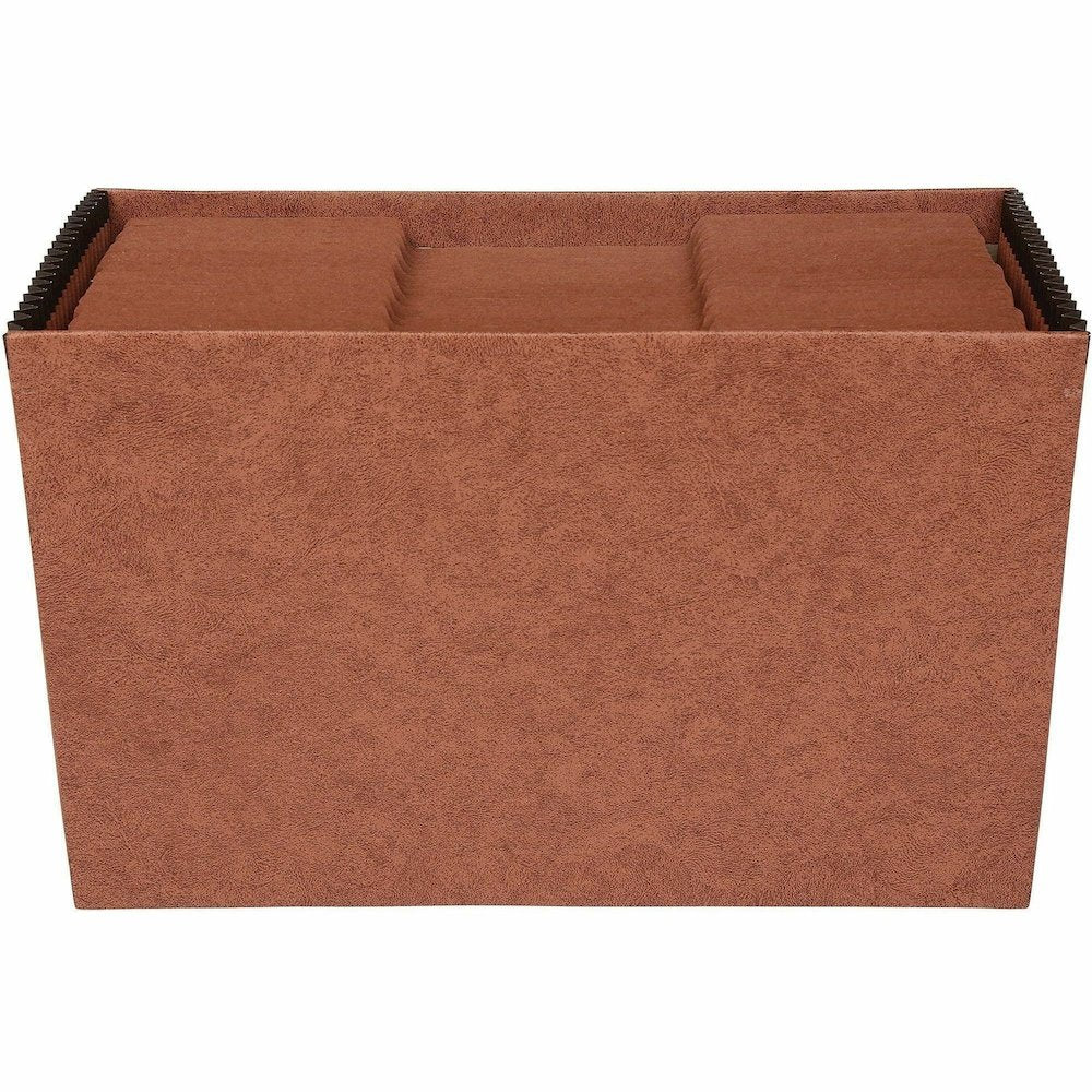 Business Source Legal Recycled Expanding File - 8 1/2'' x 14'' - 21 Pocket - Brown - 30% Recycled - 1 Each