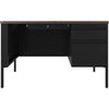 Lorell Fortress Series Walnut Top Teacher's Desk - 48'' x 30''29.5'' - Box, File Drawer(s) - Single Pedestal on Right Side - T-mold Edge