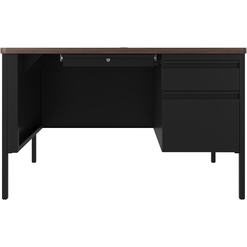 Lorell Fortress Series Walnut Top Teacher's Desk - 48'' x 30''29.5'' - Box, File Drawer(s) - Single Pedestal on Right Side - T-mold Edge