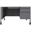 Lorell Fortress Series 48'' Mobile Right-Pedestal Teachers Desk - 48'' x 30''29.5'' - Box, File Drawer(s) - Single Pedestal on Right Side - T-mold Edge - Finish: Gray