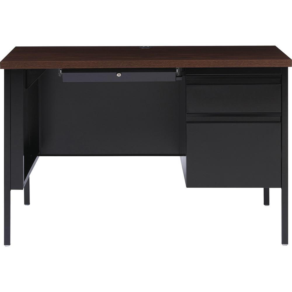 Lorell Fortress Series 45-1/2'' Right Single-Pedestal Desk - 45.5'' x 24''29.5'' , 1.1'' Top - Box, File Drawer(s) - Single Pedestal on Right Side - Square Edge