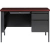 Lorell Fortress Series 45-1/2'' Right Single-Pedestal Desk - 45.5'' x 24''29.5'' , 1.1'' Top - Box, File Drawer(s) - Single Pedestal on Right Side - Square Edge