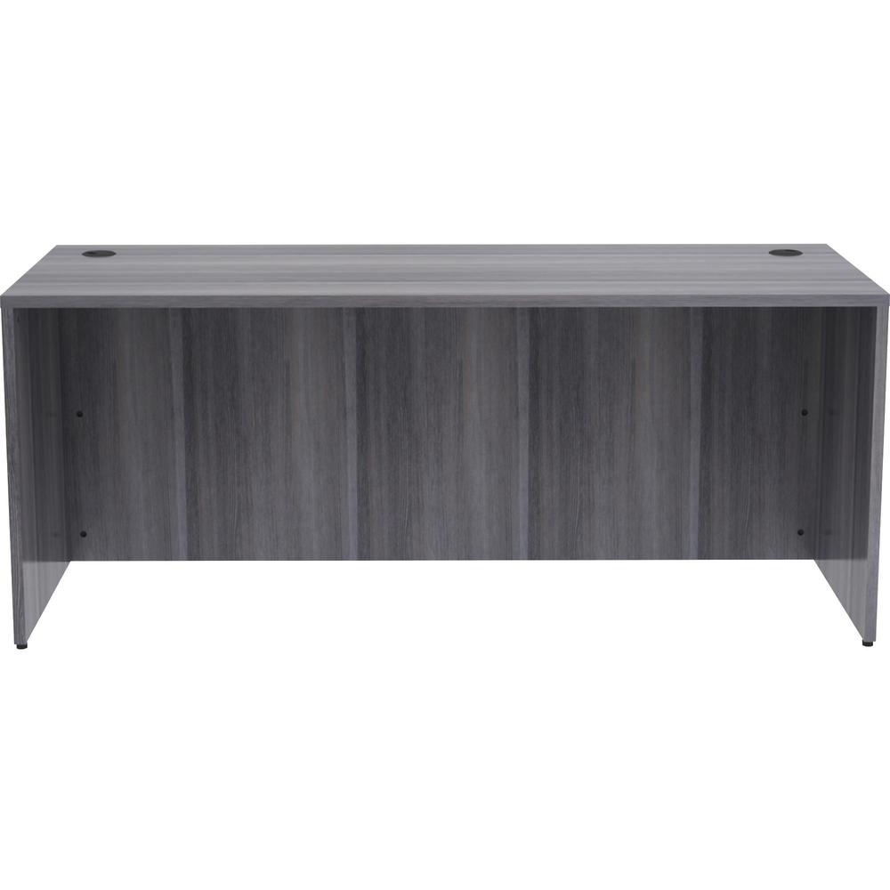 Lorell Essentials Series Rectangular Desk Shell - 72'' x 30''29.5'' , 1'' Top - Laminate, Weathered Charcoal Table Top - Grommet