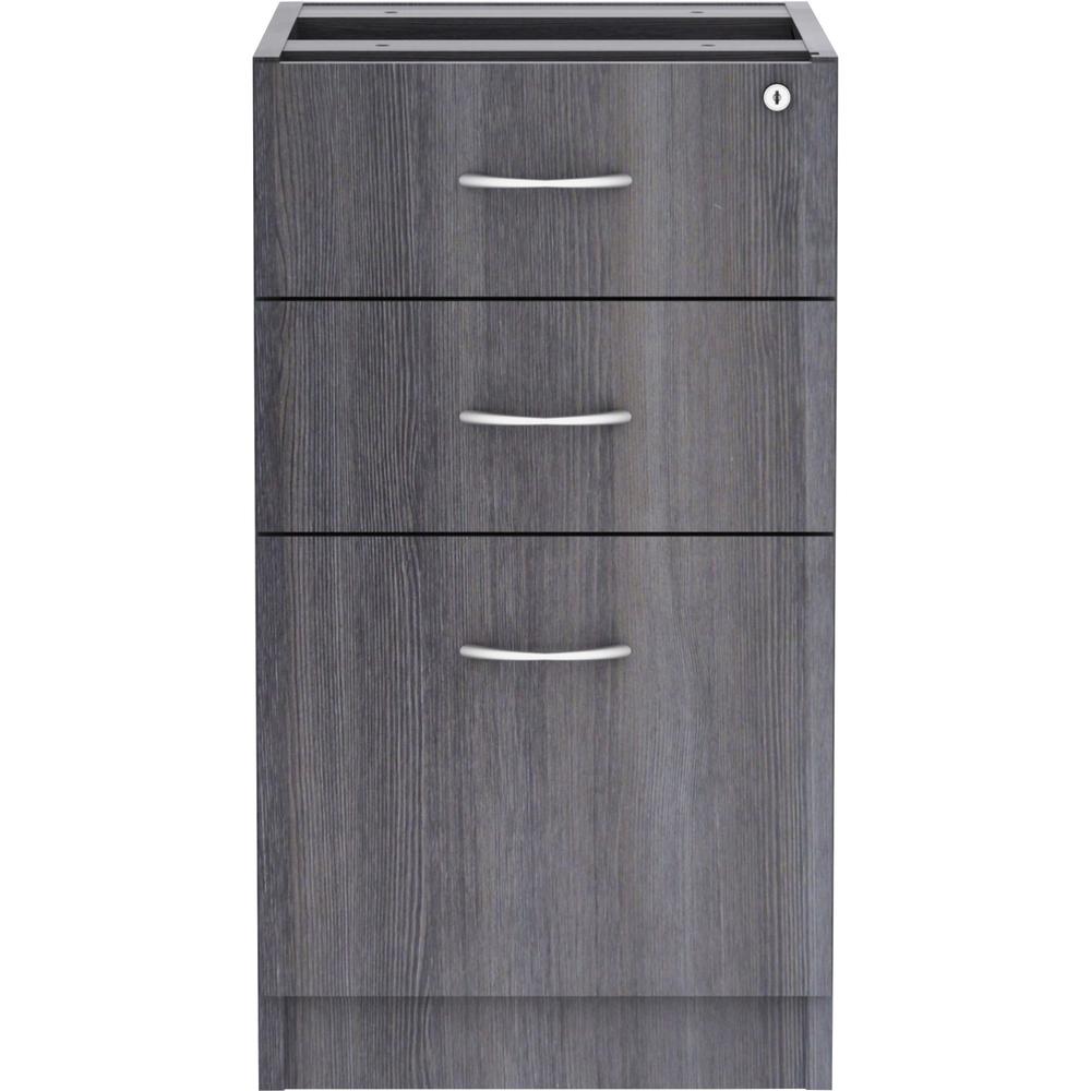 Lorell Essentials Series Box/Box/File Fixed File Cabinet - 16'' x 22''28.3'' - File, Box Drawer(s) - Finish: Laminate, Weathered Charcoal - File Drawer