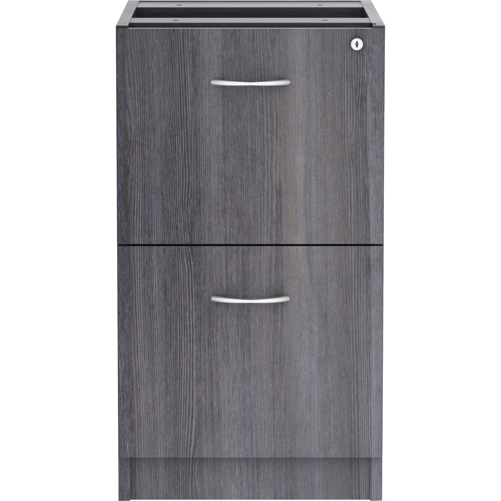 Lorell Essentials Series File/File Fixed File Cabinet - 16'' x 22''28.3'' - 2 x File Drawer(s) - Finish: Laminate, Weathered Charcoal - File Drawer