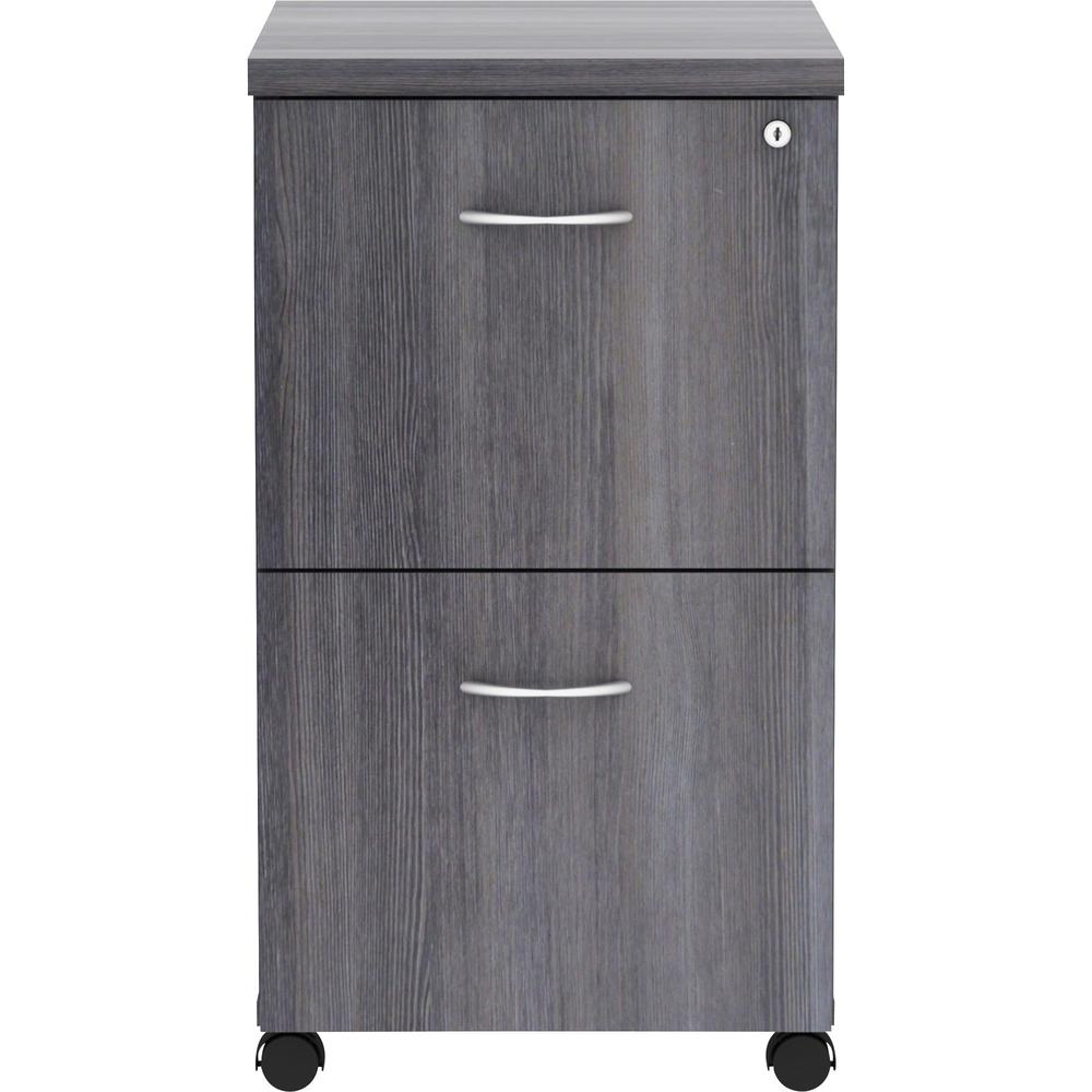 Lorell Essentials Series File/File Mobile File Cabinet - 16'' x 22''28.3'' - 2 x File Drawer(s) - Finish: Weathered Charcoal, Laminate