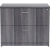 Lorell Essentials Series Lateral File - 35'' x 22''29.5'' , 1'' Top - 2 x File Drawer(s) - Finish: Weathered Charcoal, Laminate