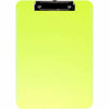 Business Source Flat Clip Clipboard - 9'' x 12'' Sheet Size - Plastic - Neon Green - 6 / Bundle