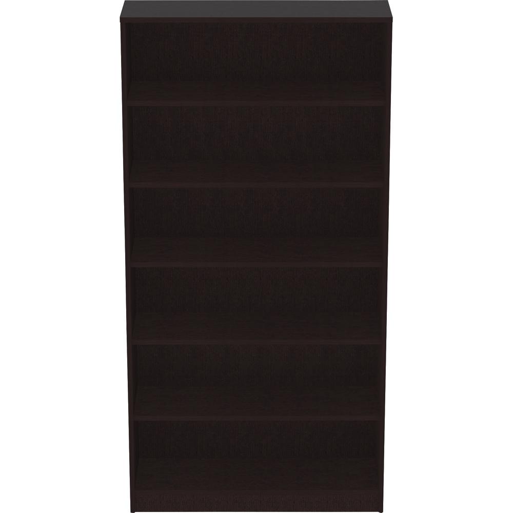 Lorell Laminate Bookcase - 0.8'' Shelf, 36'' x 12''72'' - 6 Shelve(s) - 5 Adjustable Shelf(ves) - Square Edge - Material: Thermofused Laminate (TFL) - Finish: Espresso