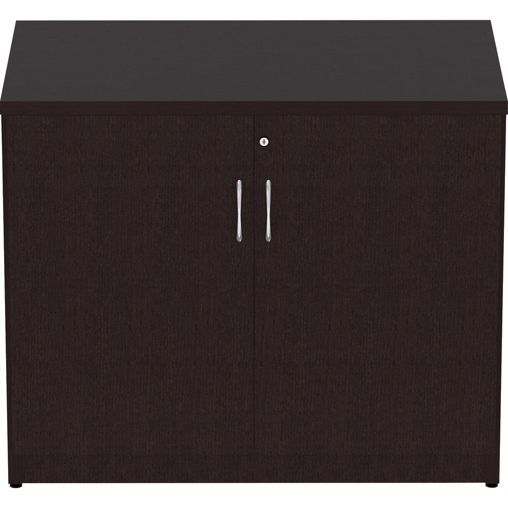 Lorell Essentials Series 2-Door Storage Cabinet - 36'' x 22.5''29.5'' Cabinet, 0.7'' Panel - 2 Door(s) - Material: Laminate - Finish: Espresso