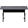 Lorell Flip Top Training Table - Charcoal Rectangle, Melamine Top - Black Four Leg Base - 4 Legs x 60'' Table Top Width x 23.60'' Table Top Depth - 29.50'' Height - Melamine - 1 Each