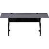 Lorell Flip Top Training Table - Charcoal Rectangle, Melamine Top - Black Four Leg Base - 4 Legs x 72'' Table Top Width x 23.60'' Table Top Depth - 29.50'' Height - Melamine - 1 Each