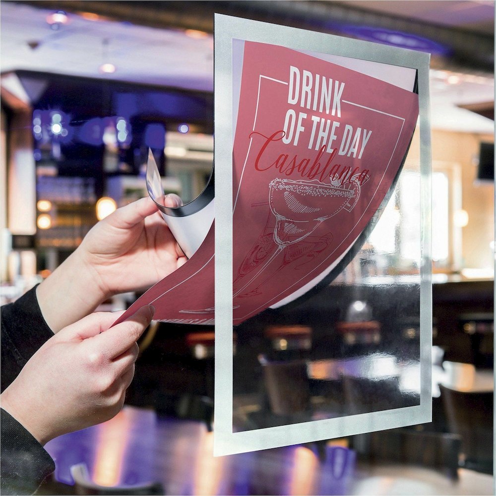 DURABLE The Infoframe - Glass-mountable, Window-mountable - Removable, Both Sides Display, Sturdy, UV Resistant, Heat Resistant, Repositionable - Information, Advertising - 2 / Pack - Durable