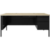 Lorell Fortress Series 66'' Right-Pedestal Desk - 66'' x 29.5''30'' , 0.8'' Modesty Panel, 1.1'' Top - Single Pedestal on Right Side - Square Edge - Material: Steel - Finish: Black