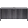 Lorell Essentials Series Credenza Shell - 66'' x 24''29.5'' Credenza Shell, 1'' Top - Finish: Weathered Charcoal Laminate, Silver Brush