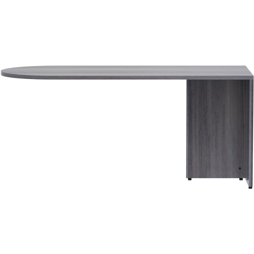 Lorell Essentials Series Peninsula Desk Box 1 of 2 - 66'' x 30''29.5'' Desk, 1'' Top - Finish: Weathered Charcoal Laminate