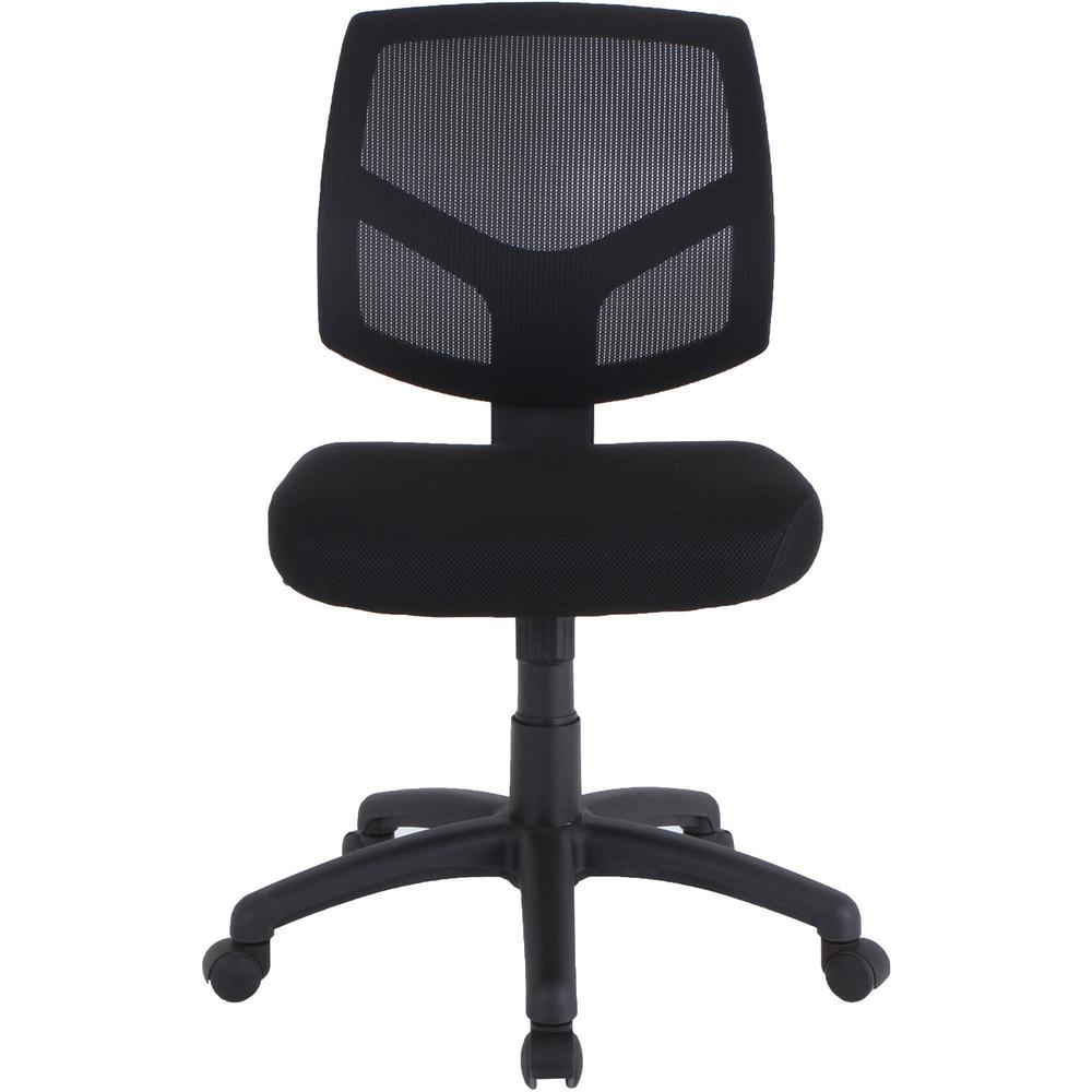 Lorell Mesh Back Task Chair - Fabric Seat - Mesh Back - 5-star Base - Black - 1 Each