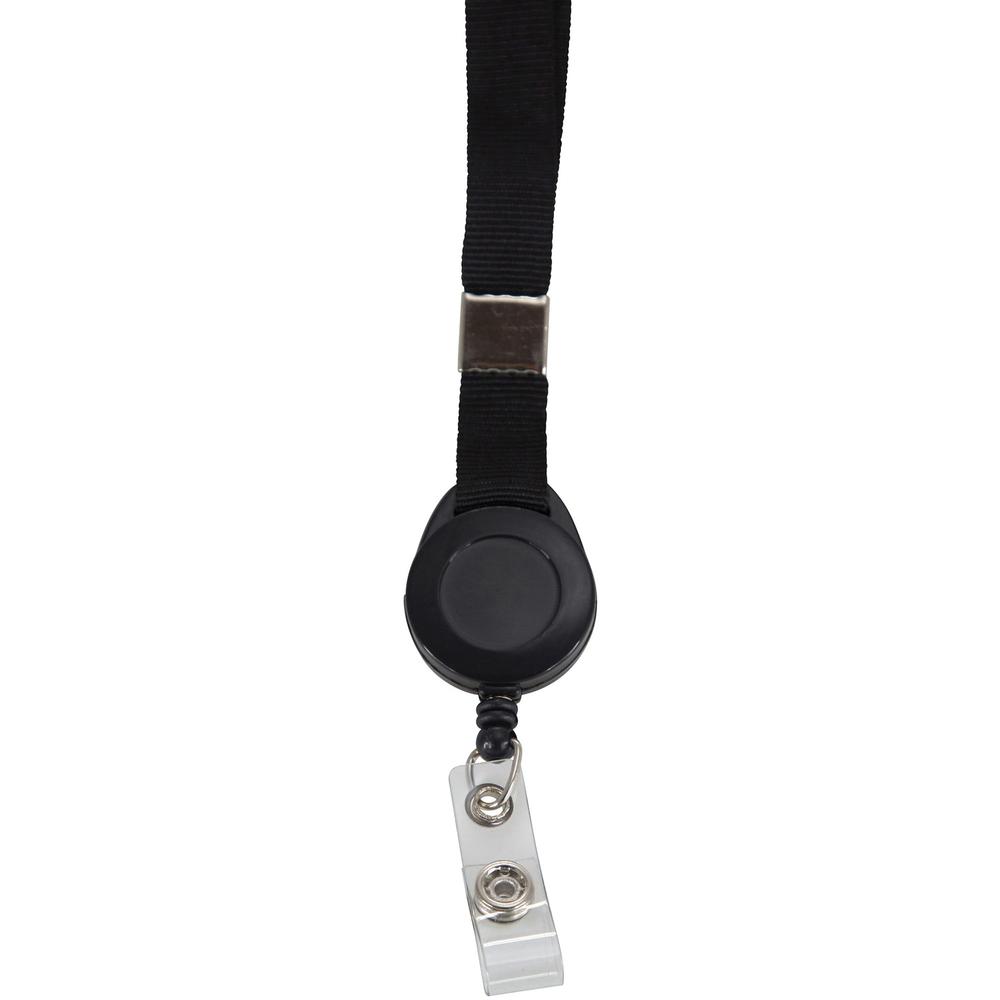 SICURIX Lanyard Card Reel - 12 / Pack - 36'' Length - Black