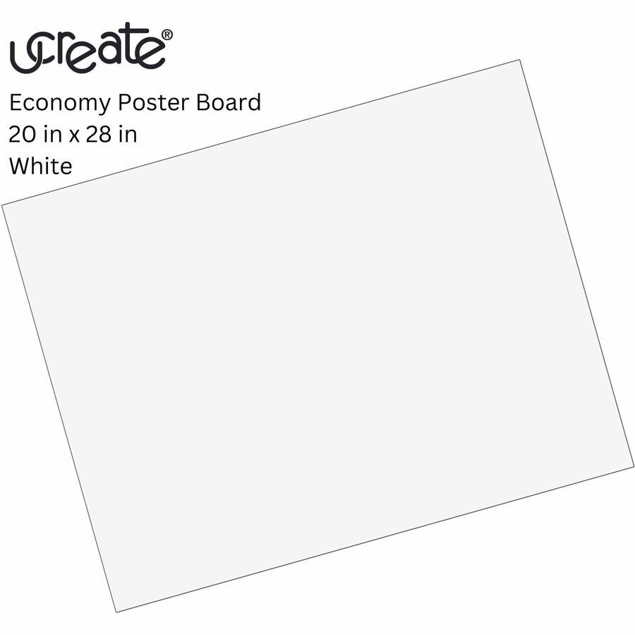 UCreate Coated Poster Board - Printing - 22''Width x 28''Length - 50 / Carton - White