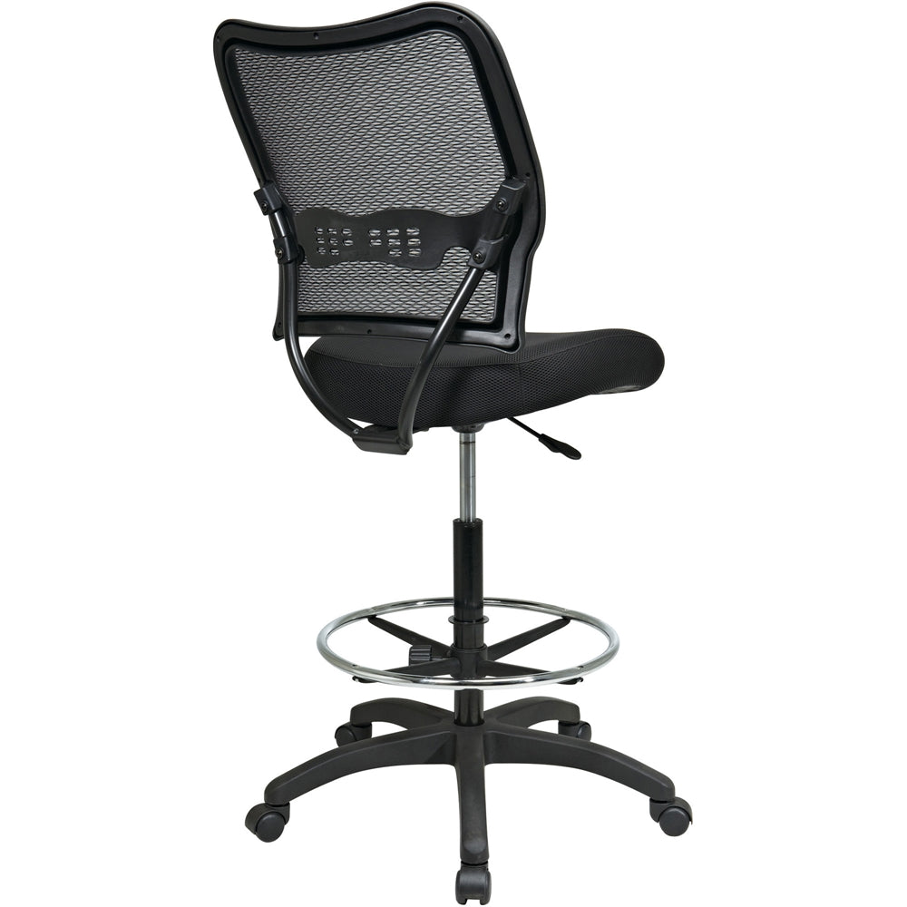 Office Star Air Grid Mesh Back Drafting Chair - Mesh Seat - Mesh Back - 5-star Base - Black - 20'' Seat Width x 19.75'' Seat Depth - 21.3'' Width x 25.5'' Depth x 51'' Height - Office Star Products
