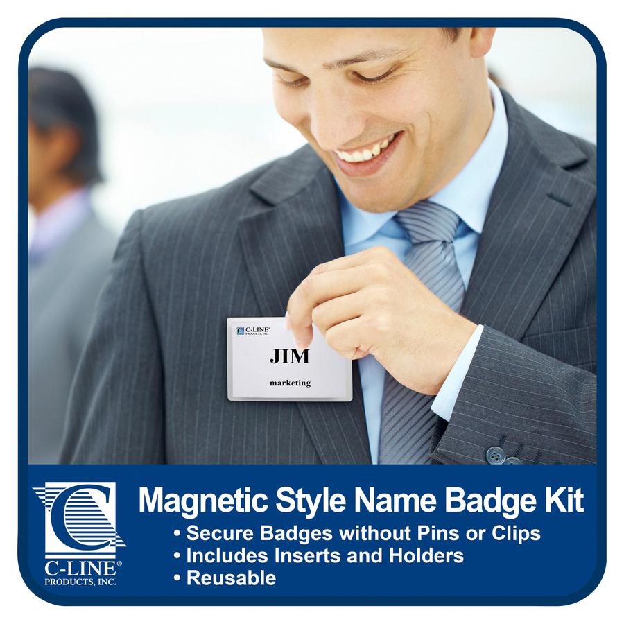 C-Line Magnetic Style Name Badge Holder Kit - Magnetic Style Name Badge Holder Kit