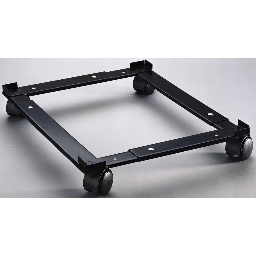 Lorell Commercial-Grade File Caddy - 400 lb Capacity - 4 Casters - Steel - x 16.6'' Width x 11.4'' Depth x 4'' Height - Black - 1 Each