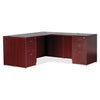 Lorell Essentials Series Rectangular Desk Shell - 59'' x 29.5'' x 1'' x 29.5'' - Finish: Laminate, Mahogany - Grommet, Modesty Panel, Durable, Adjustable Feet
