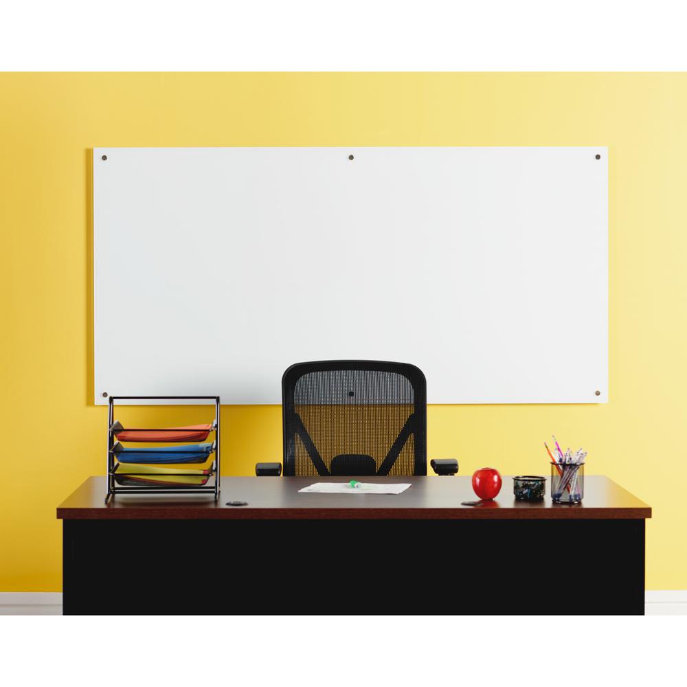 Lorell Magnetic Dry-Erase Glass Board - 46.5'' (3.9 ft) Width x 36'' (3 ft) Height - White Glass Surface - Rectangle - Magnetic - Stain Resistant, Ghost Resistant, Smooth Writing - 1 Each
