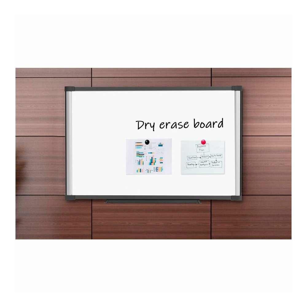 Lorell Magnetic Dry-erase Board - 36'' (3 ft) Width x 24'' (2 ft) Height - Aluminum Steel Frame - Rectangle - Magnetic - Marker Tray - 1 Each