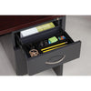 Lorell Fortress Modular Series Right-Pedestal Desk - 66'' x 30'' , 1.1'' Top - 2 x Box, File Drawer(s) - Single Pedestal on Right Side - Material: Steel - Finish: Mahogany Laminate, Charcoal - Scratch Re