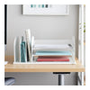 Safco Onyx 3 Tray/3 Upright Section Desk Organizer - 8.25'' Height x 19.50'' Width x 11.50'' Depth - Desktop - White - Steel - 1 Each