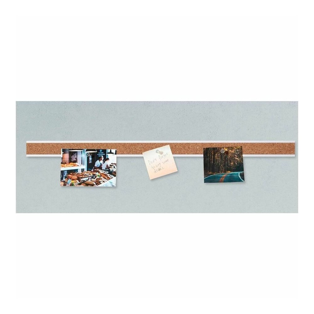 Lorell Cork Strip Bulletin Bars - 24'' Board Width - Cork Surface - Self-healing, Fade Resistant, Self-sealing - Anodized Aluminum Frame - 24 / Bundle