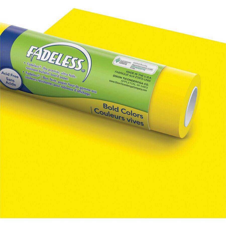 Fadeless Primary Colors Bulletin Art Paper - Fun and Learning, Table Skirting, Display, Decoration, Art Project, Craft Project, Bulletin Board - 3.25''Height x 48''Width x 12 ftLength - 4 / Carton - Fla