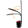 Data Accessories Company Desk Lamp - 16'' Height - 5.50 W LED Bulb - Desk Mountable - Black, Red - for Office, Home, Dorm
