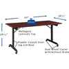 Lorell Mobile Folding Training Table - Rectangle Top - Powder Coated Base - 200 lb Capacity x 63'' Table Top Width - 29.50'' Height x 63'' Width x 29.50'' Depth - Assembly Required - Brown - Laminate Top
