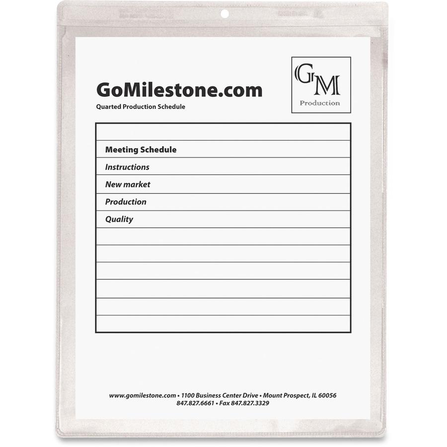 C-Line Vinyl Shop Ticket Holders, Welded - Both Sides Clear, 8-1/2 x 11, 50/BX, 80911