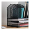 Safco Onyx 2 Horizontal/6 Upright Desk Organizer - 8 Compartment(s) - 13'' Height x 13.25'' Width x 11.50'' Depth - Desktop - Black - Steel - 1 Each