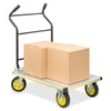 Safco Stow-Away Platform Hand Truck - Tubular Handle - 1000 lb Load Capacity - 4 Casters - 7'' Caster Size - Aluminum - 24'' Width x 39'' Depth x 40'' Height - Aluminum Frame - Silver - 1 Each