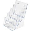 Deflecto Booklet Holder - 4 Compartment(s) - 4 Tier(s) - 10'' Height x 4.9'' Width x 6.1'' DepthDesktop - Compact, Booklet Size - Clear - Plastic - 1 Each - deflecto