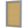 Ghent 1-door Enclosed Indoor Bulletin Board - 36'' Board Height x 24'' Board Width - Natural Cork Surface - Shatter Resistant - 1 Each