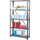 Safco Commercial Shelf Kit - 36'' x 24'' x 75'' - 5 x Shelf(ves) - 3500 lb Load Capacity - Dark Gray - Powder Coated - Steel - Assembly Required
