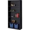 Lorell Fortress Series Bookcase - 34.5'' x 13'' x 72'' - 5 x Shelf(ves) - Black - Powder Coated - Steel - Recycled