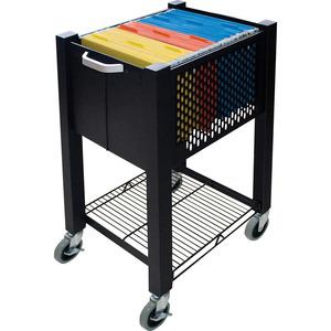 Vertiflex InstaCart Sidekick File Cart - 4 Casters - 2.75'' Caster Size - Steel - x 15.5'' Width x 13.8'' Depth x 26.3'' Height - Black - 1 Each