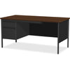 Lorell Fortress Series Left-Pedestal Desk - Rectangle Top - 66'' Table Top Width x 30'' Table Top Depth x 1.12'' Table Top Thickness - 29.50'' HeightAssembly Required - Black Walnut, Laminated, Walnut - S