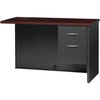 Lorell Fortress Modular Series Right Return - 48'' x 24'' , 1.1'' Top - 2 x Box, File Drawer(s) - Single Pedestal on Right Side - Material: Steel - Finish: Mahogany Laminate, Charcoal - Scratch Resistant