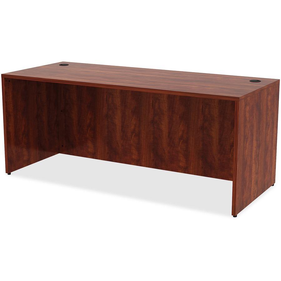 Lorell Essentials Series Rectangular Desk Shell - 72'' x 30''29.5'' Desk, 0.1'' Edge - Material: Metal - Finish: Cherry Laminate
