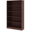 Lorell Laminate Bookcase - 0.8'' Shelf, 36'' x 12''60'' - 5 Shelve(s) - 4 Adjustable Shelf(ves) - Square Edge - Material: Thermofused Laminate (TFL) - Finish: Mahogany